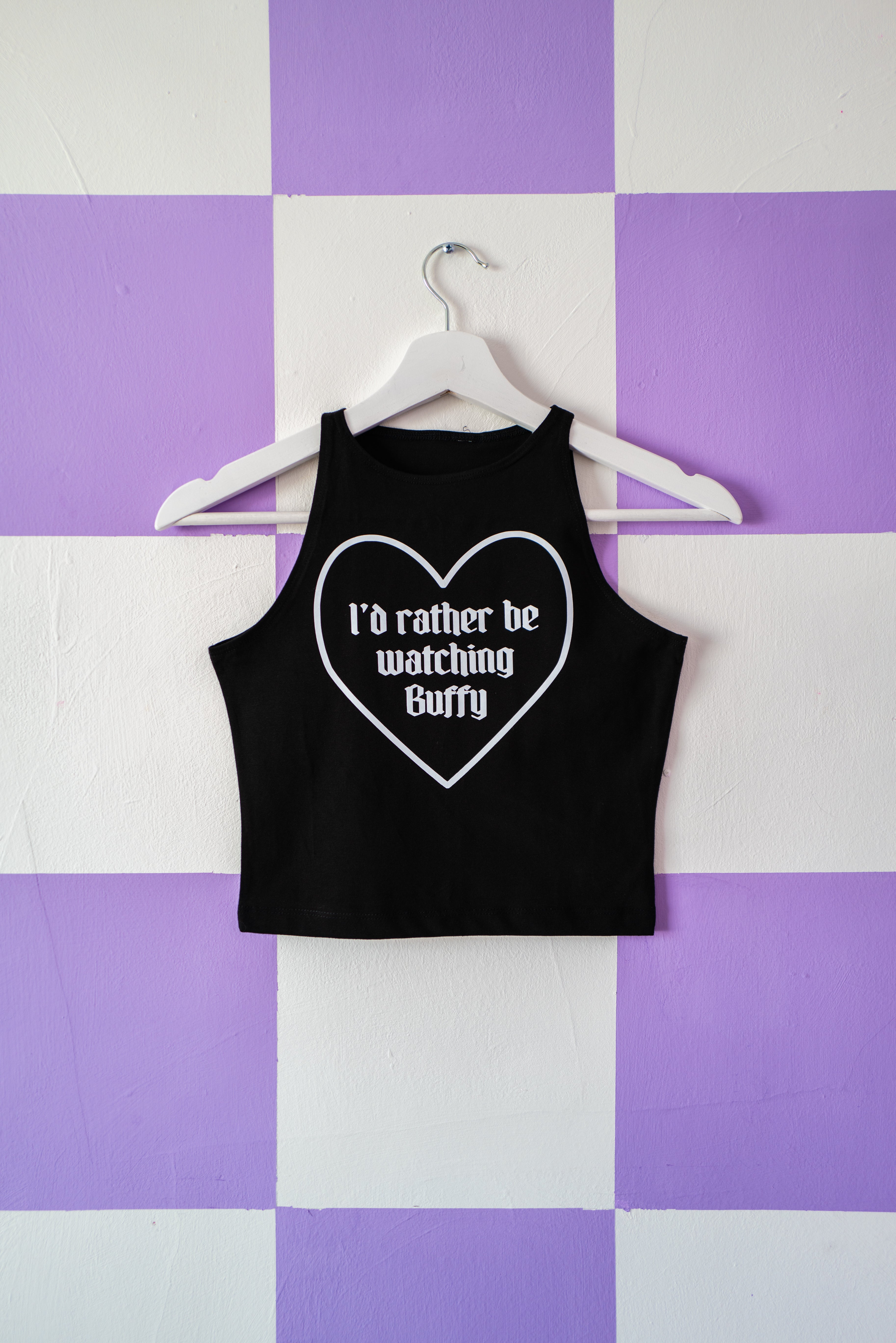 I'd Rather Be Watching Buffy Black Crop Top