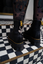 Load image into Gallery viewer, Silver Moth Boot Charms
