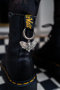 Silver Moth Boot Charms
