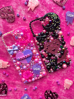 Load image into Gallery viewer, Love x Hate Heart Pink &amp; Black Phone Case

