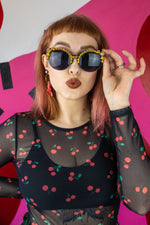 Load image into Gallery viewer, Cat Eye Studded Sunglasses - Gold
