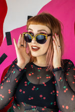 Load image into Gallery viewer, Cat Eye Studded Sunglasses - Gold
