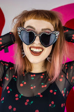 Load image into Gallery viewer, Heart Shaped Studded Sunglasses
