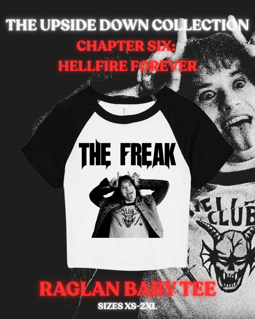 Raglan Baby Tee – Chapter Six | Eddie - Hellfire Forever | The Upside Down Collection