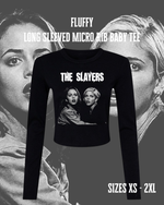 Load image into Gallery viewer, Long Sleeved Micro Rib Baby Tee –  The Slayers | Buffy + Faith | Hellmouth Collection
