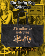 Load image into Gallery viewer, Buffy Leopard Vintage Black Oversized Tote Bag
