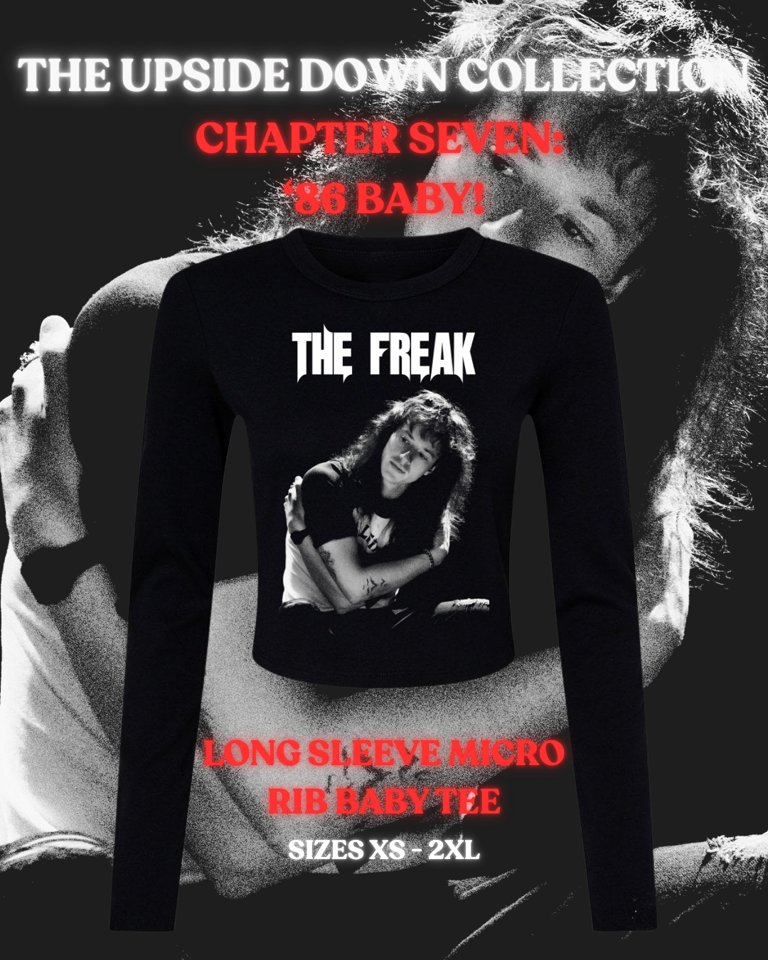 Long Sleeved Micro Rib Baby Tee – Chapter Seven | Eddie '86 Baby | The Upside Down Collection