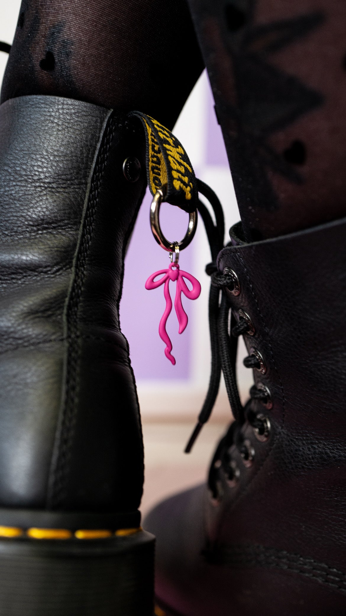 Hot Pink Bow Boot Charms