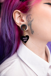 F**k Off Hate Heart Earrings