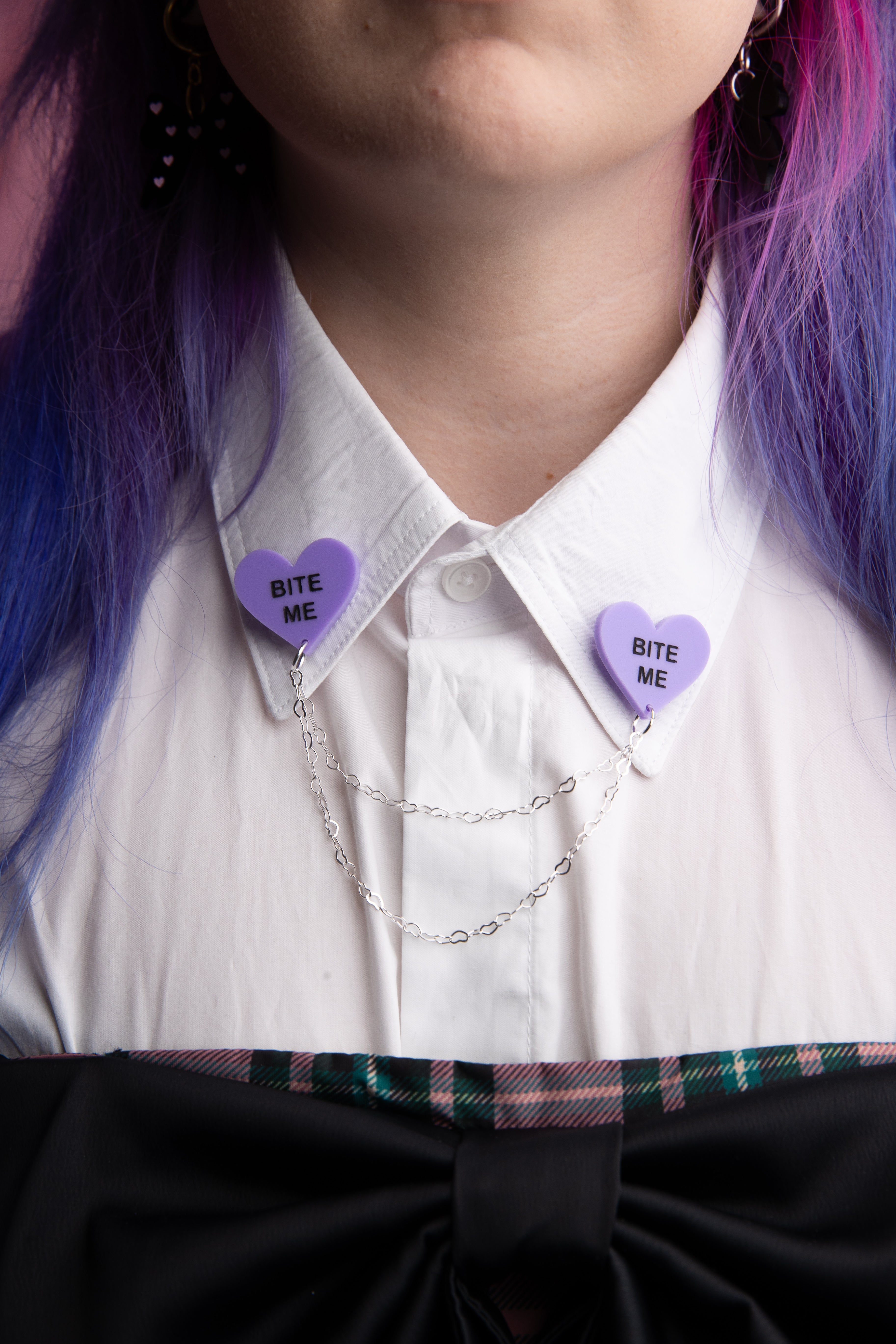 Bite Me Collar Pins