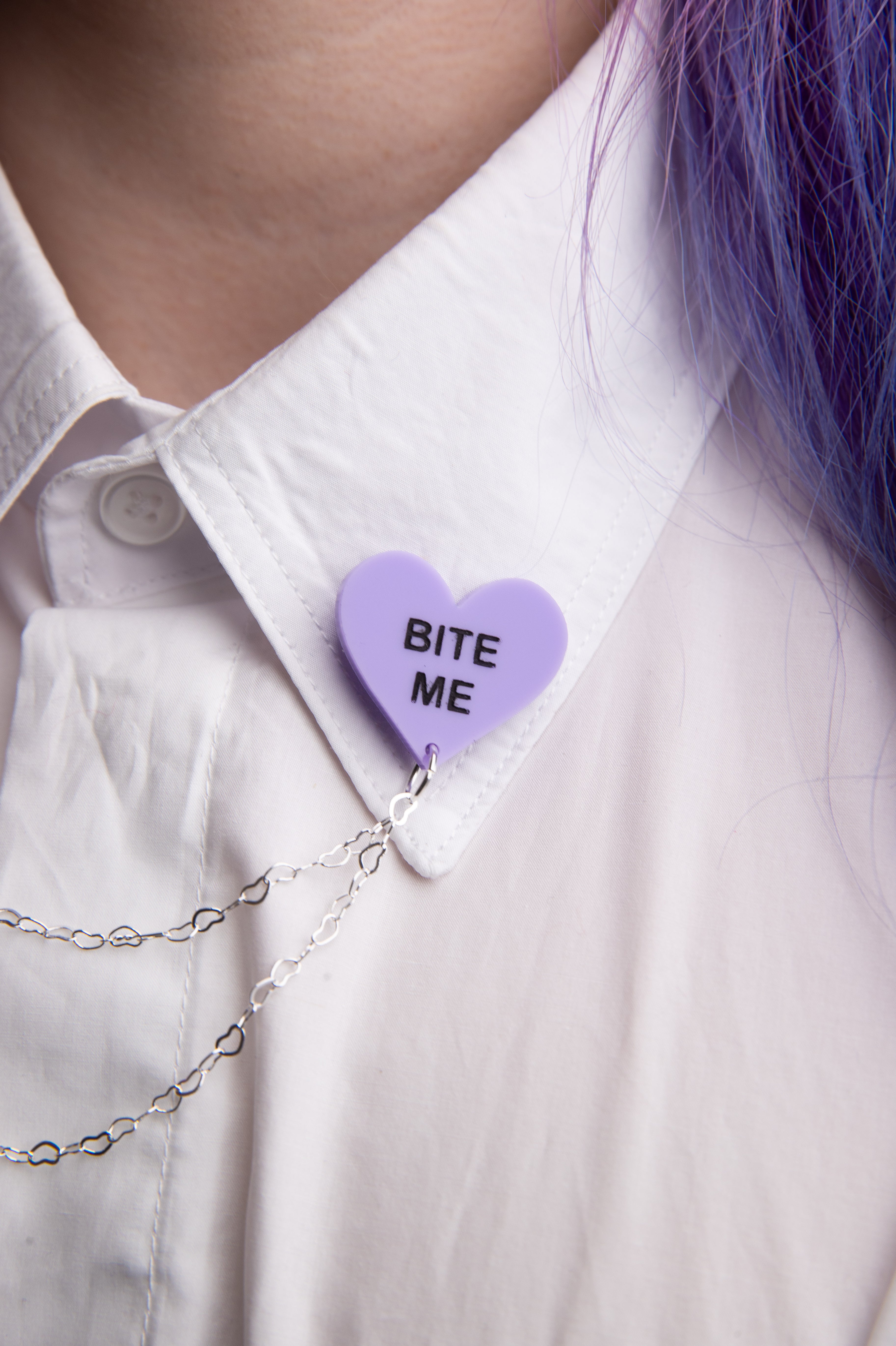 Bite Me Collar Pins