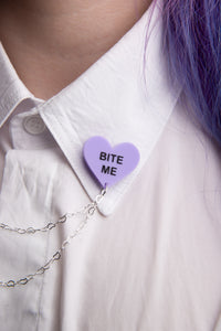 Bite Me Collar Pins