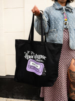 Load image into Gallery viewer, Buffy Beeper Black Canvas Shopper Tote Bag
