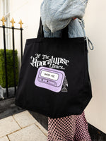 Load image into Gallery viewer, Buffy Beeper Black Canvas Shopper Tote Bag
