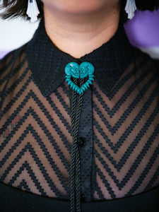 Lovers Teal Bolo Tie