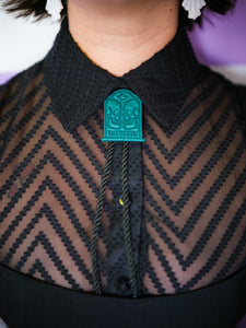 Till Death Teal Bolo Tie