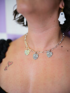 Sad Heart Necklace - Silver or Gold - Choose Chain Length