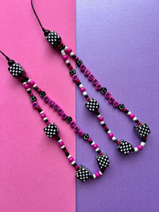 Check Cube Phone Charm - Elder emo - Hot Pink