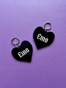 Emo Black Heart Earrings