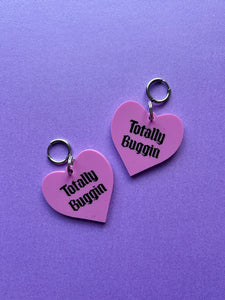 Totally Buggin Pink Heart Earrings
