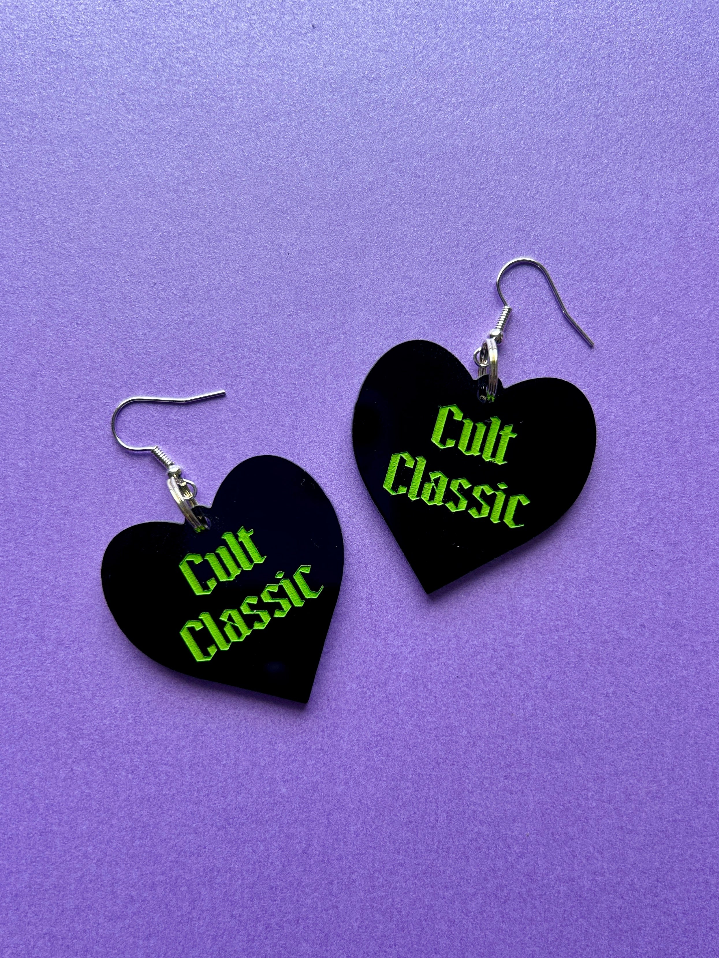 Cult Classic Black Heart Earrings