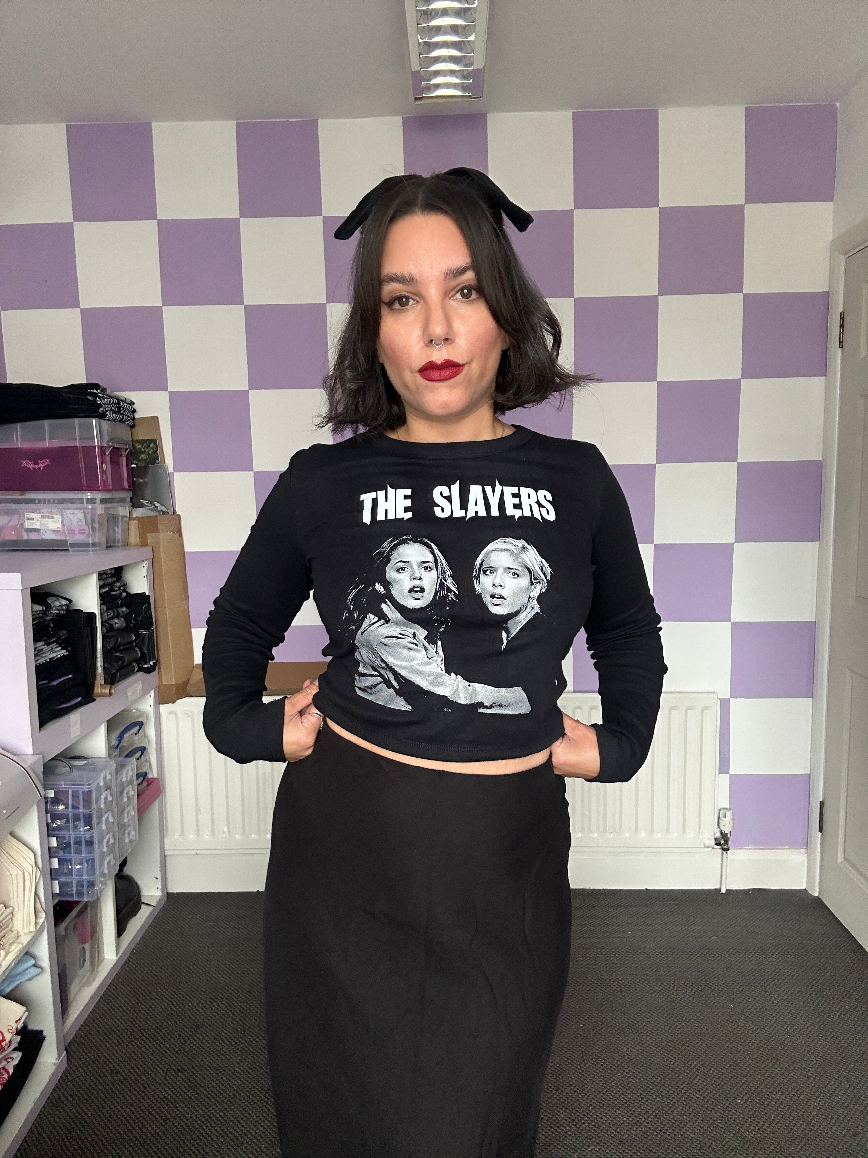 Long Sleeved Micro Rib Baby Tee – The Chosen One | Buffy Summers | Hellmouth Collection