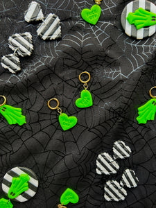 F**K Off Green Heart Huggie Hoop Earrings