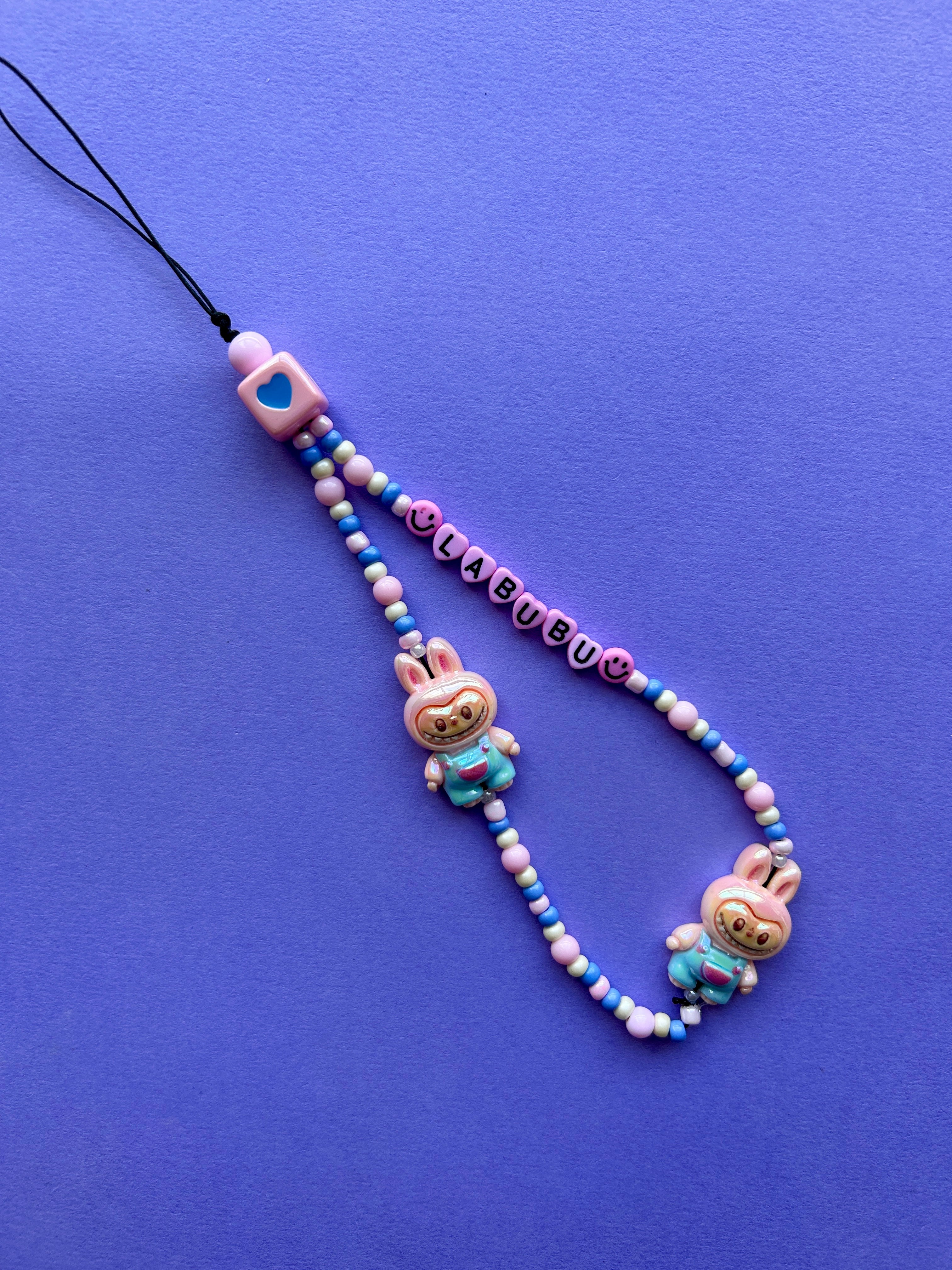 Strawberry Milkshake Labubu Phone Charm