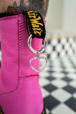 Load image into Gallery viewer, Silver Barbed Wire Heart Boot Charms
