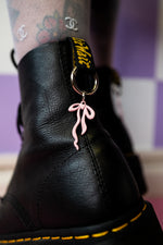 Load image into Gallery viewer, Baby Pink Bow Boot Charms
