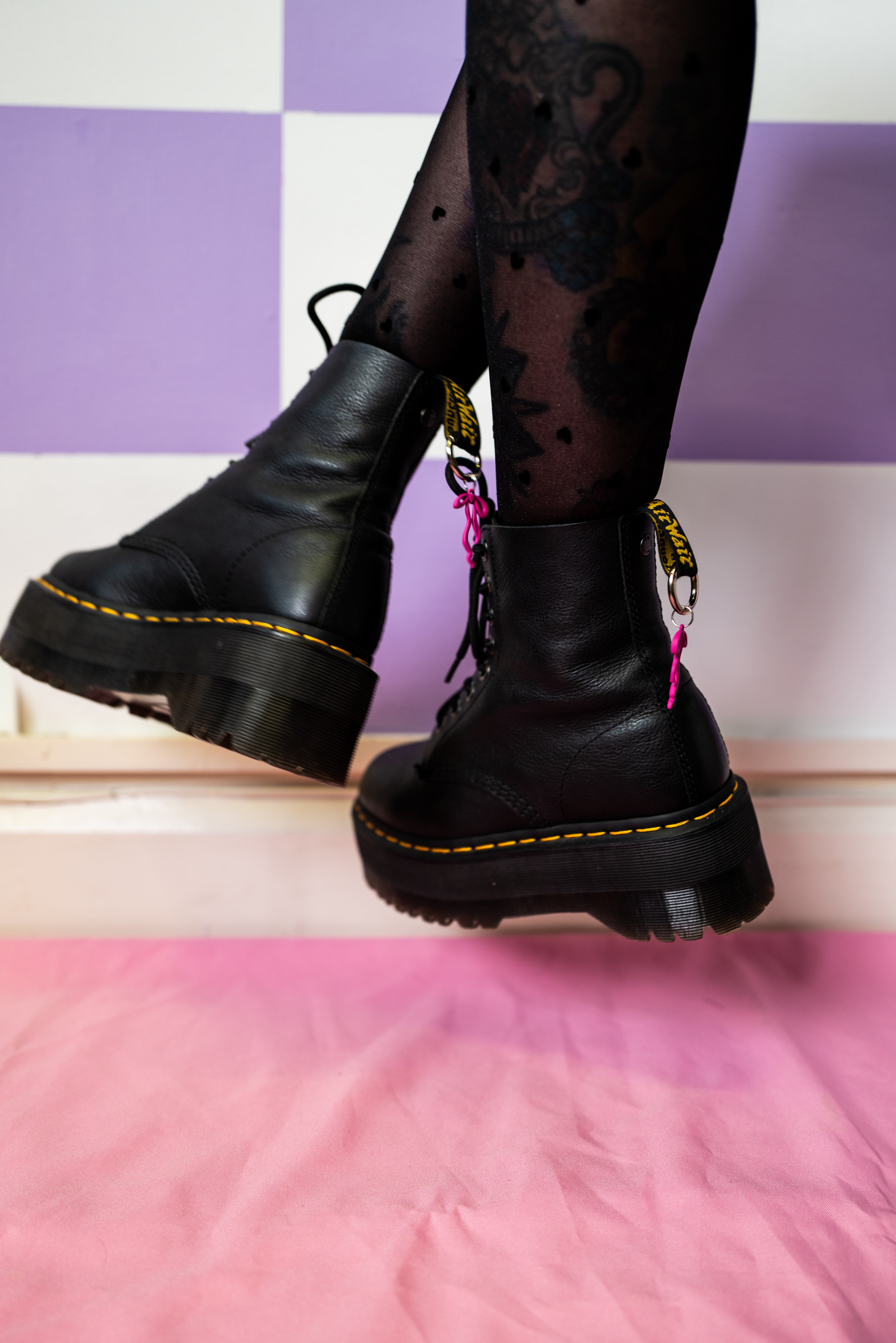 Hot Pink Bow Boot Charms