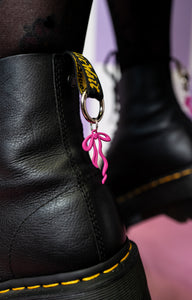 Hot Pink Bow Boot Charms