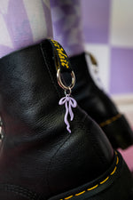 Load image into Gallery viewer, Lilac Bow Boot Charms
