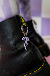 Lilac Bow Boot Charms