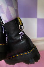 Load image into Gallery viewer, Lilac Bow Boot Charms
