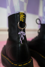 Load image into Gallery viewer, Lilac Bow Boot Charms
