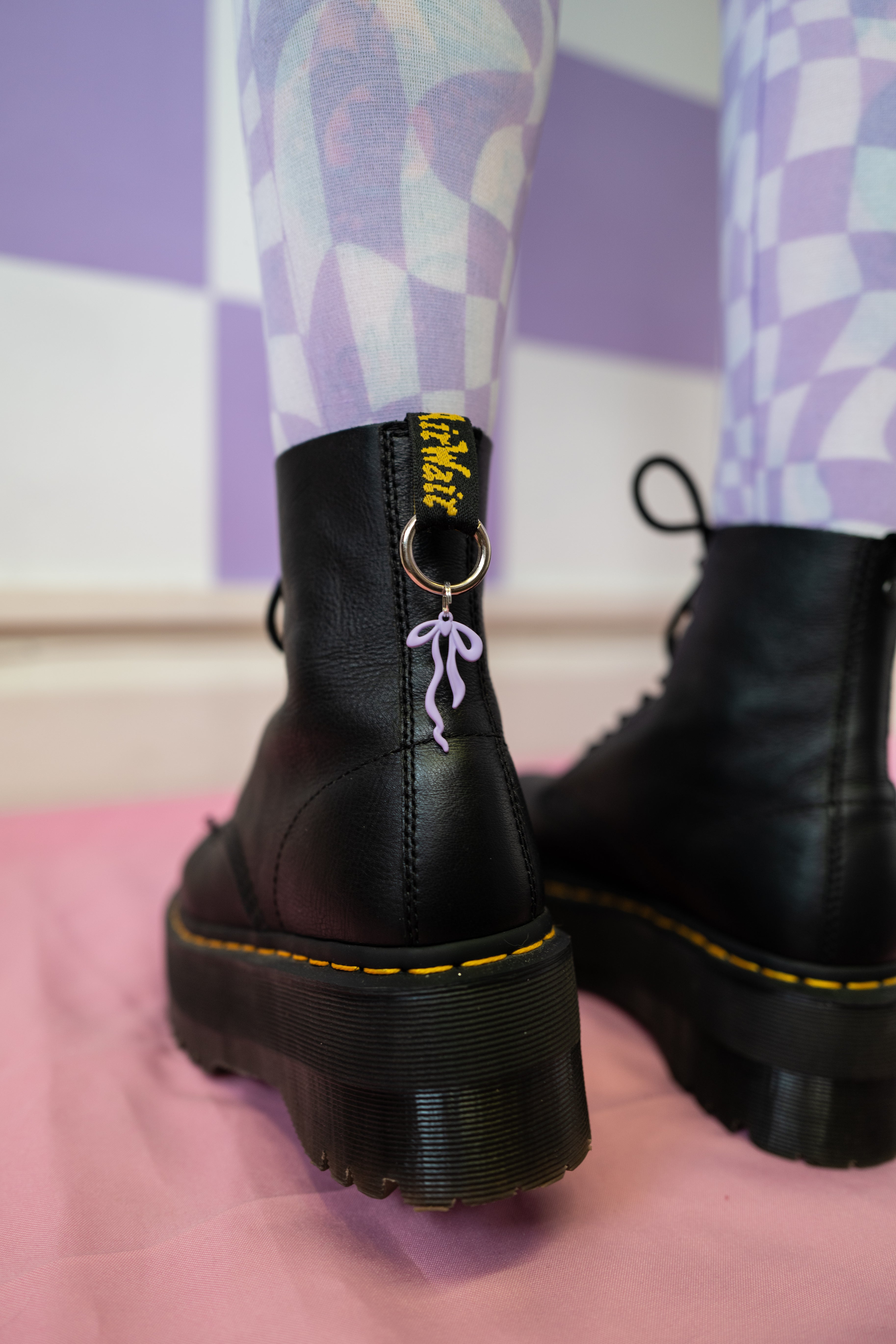 Lilac Bow Boot Charms