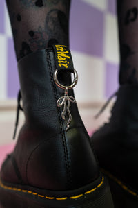 Silver Bow Boot Charms