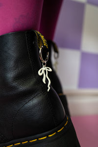 White Bow Boot Charms