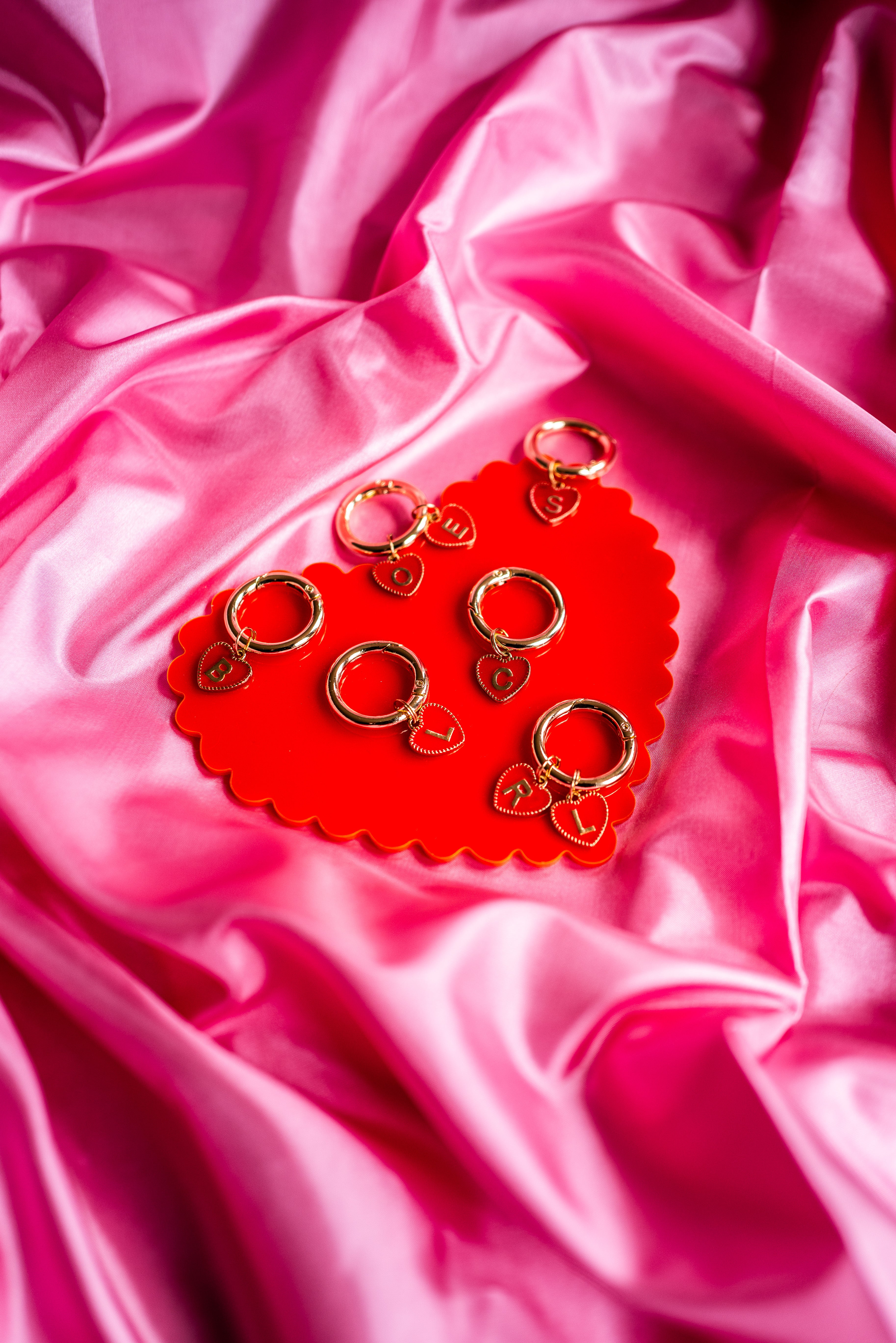 Red Heart Letter Boot Charms