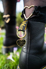 Load image into Gallery viewer, Black Cobweb Heart Boot Charms
