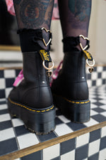 Load image into Gallery viewer, Black Heart Letter Boot Charms

