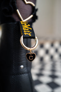 Black Heart Letter Boot Charms