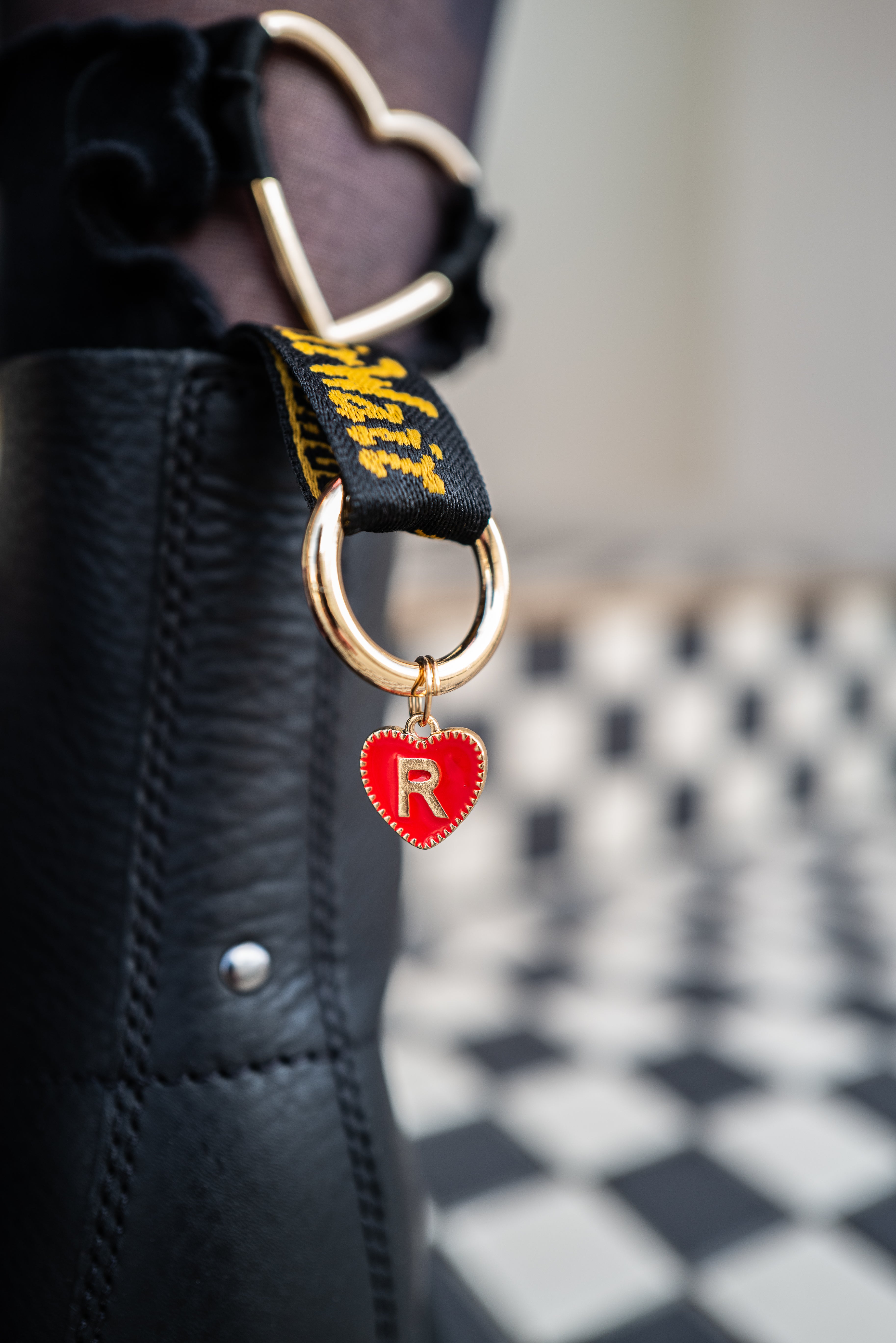 Red Heart Letter Boot Charms