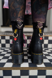 Red Heart Letter Boot Charms