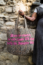 Load image into Gallery viewer, Born To Rewatch Leopard Print Tote Bag
