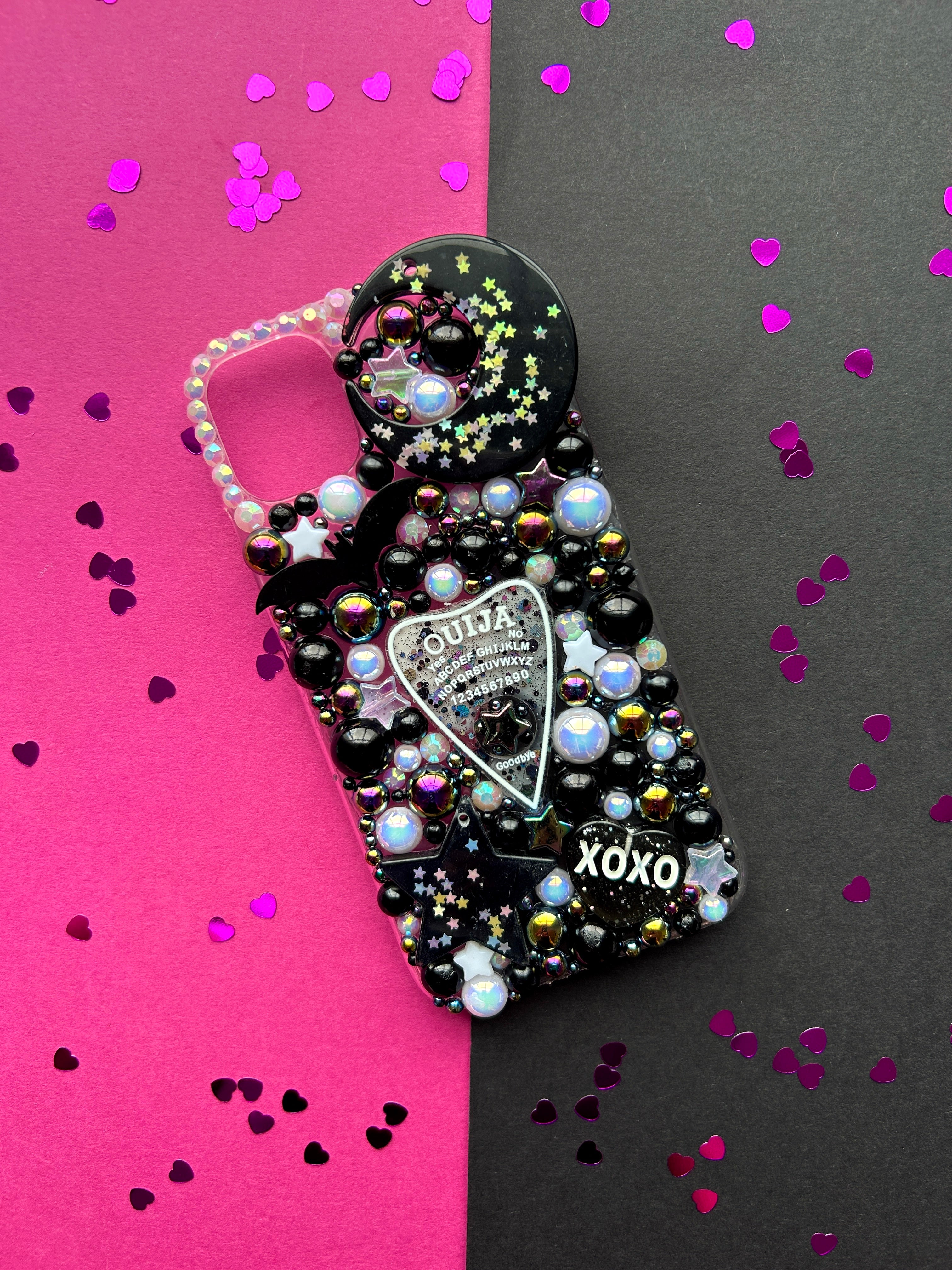 Black Glitter Ouija Planchette Phone Case