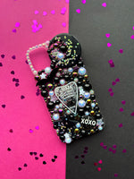 Load image into Gallery viewer, Black Glitter Ouija Planchette Phone Case
